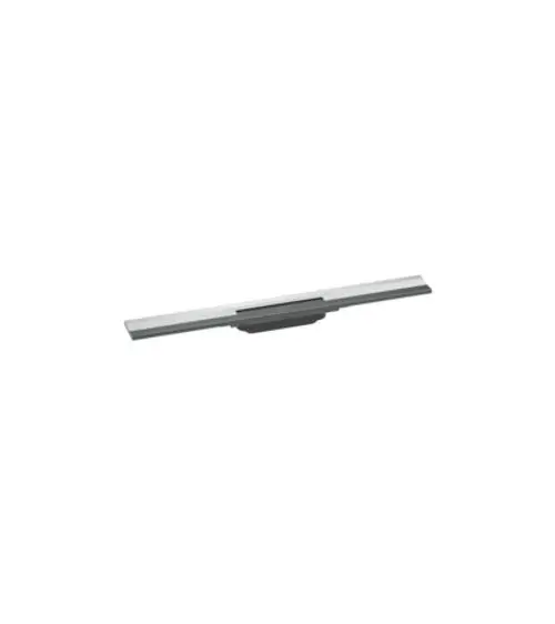Duschrinne in schlanker Chrom-Optik, geeignet für Wandmontage. Teil der Hansgrohe RainDrain-Serie, flexibles Design zur individuellen Anpassung.